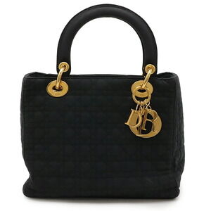 Christian Dior Lady Cannage handbag bag tote Black